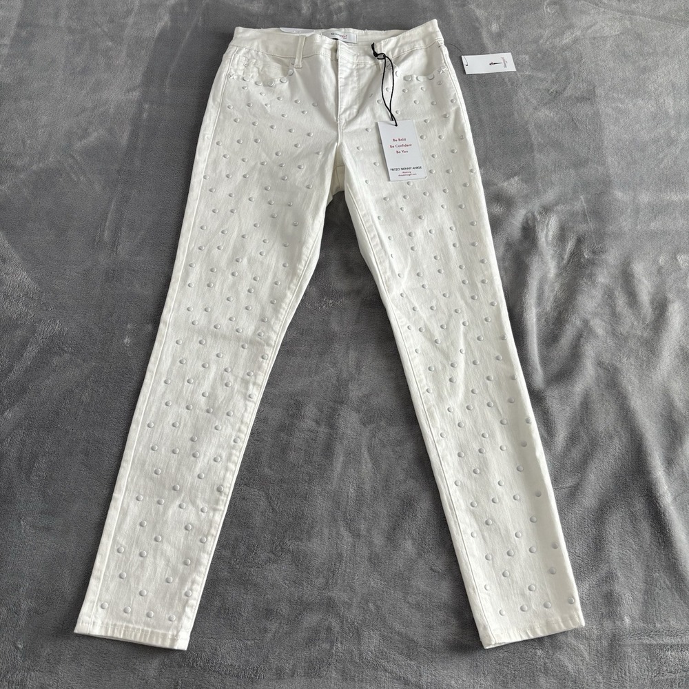 Skinnygirl Jeans White Studded Fritzo Ankle Skinny Women's Jeans 27/4‎
